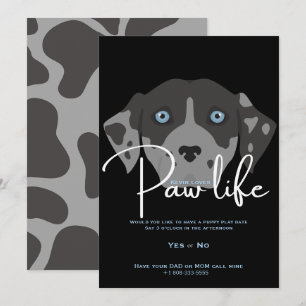 Invitation Fête de patte de chien chiot mignon