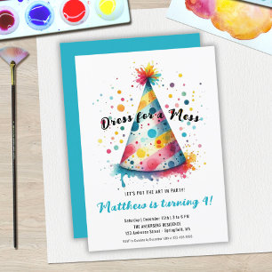 Invitation Fête de peinture artistique pour enfants déguisés 
