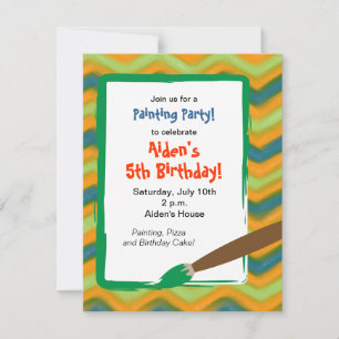 Invitation Fête de peinture pour l'anniversaire d'un garçon