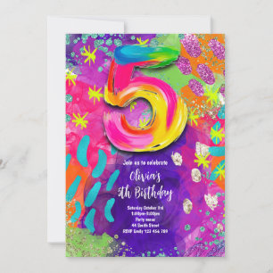 Invitation Fête de peinture pour le 5ème anniversaire