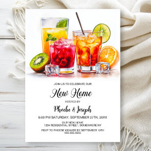 Invitation Fête de pendaison de crémaillère avec cocktail