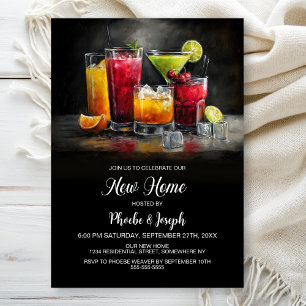 Invitation Fête de pendaison de crémaillère avec cocktail