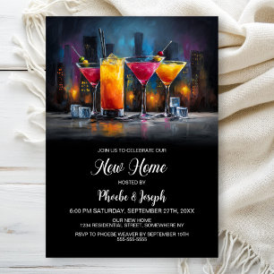 Invitation Fête de pendaison de crémaillère avec cocktail
