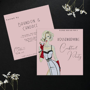 Invitation Fête de pendaison de crémaillère cocktail Maison V