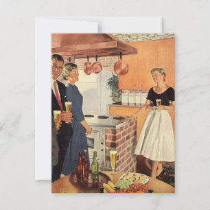 Invitation Fête de pendaison de crémaillère dans une cuisine 