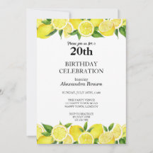Fête de photo d'anniversaire 20 ans à l'aquarelle 