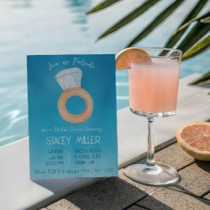 Invitation Fête de Piscine de Fiançailles Anneau de Bague de