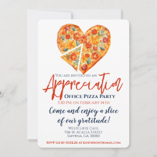 Invitation Fête de pizza d'appréciation de l'employé