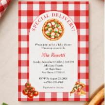 Fête de pizza italienne pour la naissance de bébé