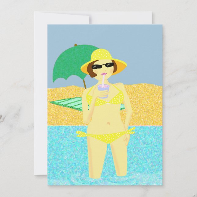 Invitation Fête de plage (Devant)