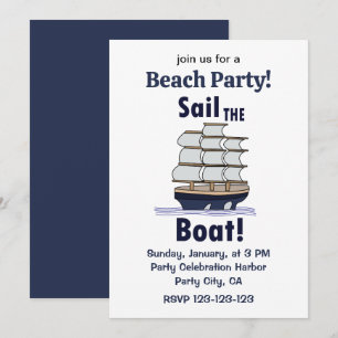 Invitation Fête de plage à voile