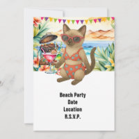 Fête de plage Chat siamois Plage Été tropical