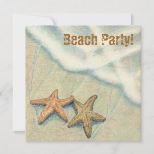 Invitation Fête de plage de Starfish !