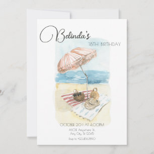 Invitation Fête de plage d'été Watercolor