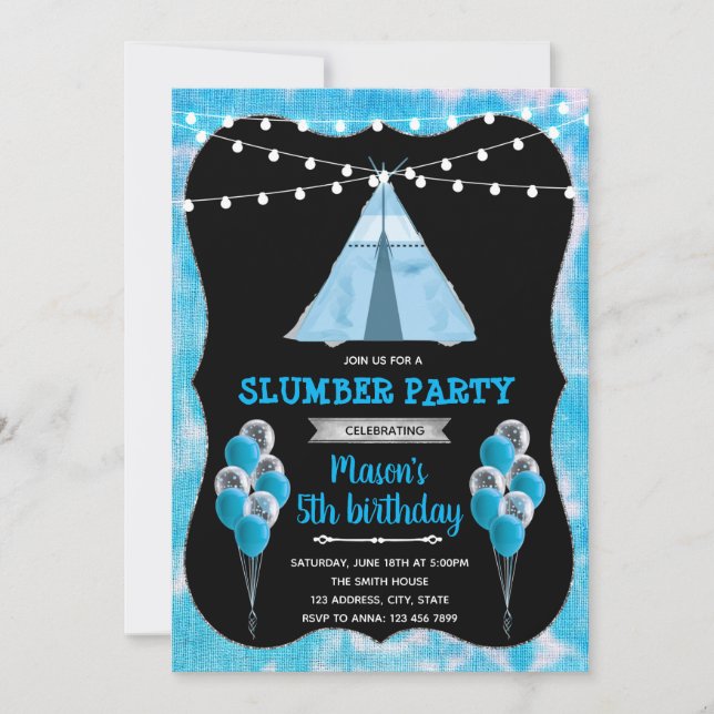 Invitation Fête de plomberie de teinture bleue (Devant)