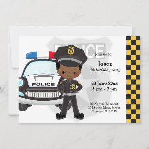 Invitation Fête de police pour enfants