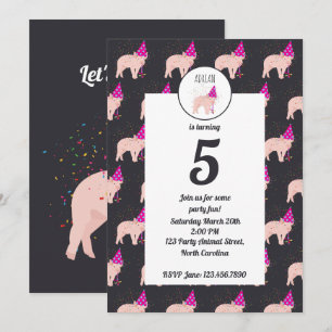 Invitation Fête de porc - Animaux ayant une fête
