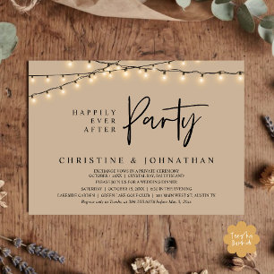 Invitation Fête de Pour Toujours, Mariage Intime avec Guirlan
