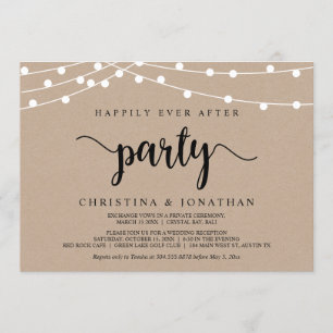 Invitation Fête de Pour Toujours, Mariage Intime avec Guirlan