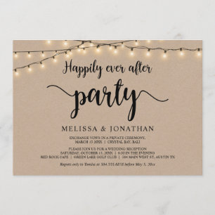 Invitation Fête de Pour Toujours, Mariage Intime avec Guirlan