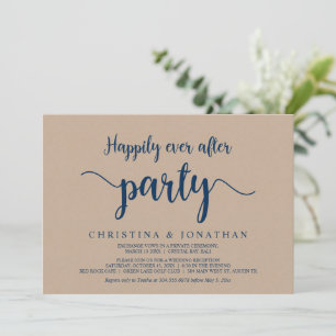 Invitation Fête de Pour Toujours, Mariage Intime Kraft Brun