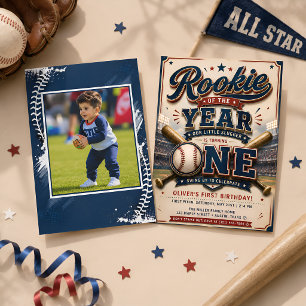 Invitation Fête de premier anniversaire Vintage All Star