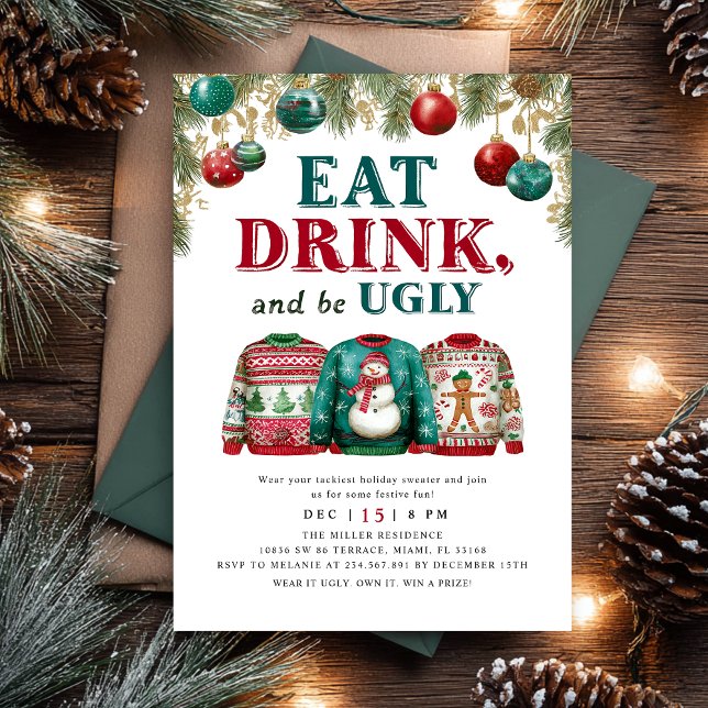 Invitation Fête de Pull de Noël Laid (Créateur téléchargé)