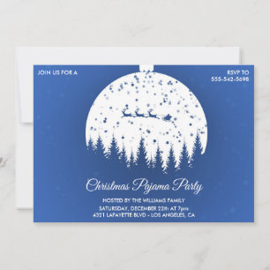 Invitation Fête de Pyjama de Noël Vintage Slumber Santa