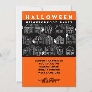 Invitation Fête de quartier Halloween
