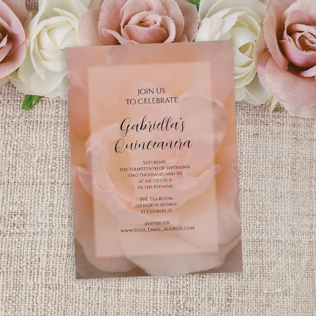 Invitation Fête de Quinceanera Rose Rose Rose Bleu Fantastiqu (Créateur téléchargé)