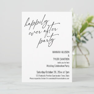 Invitation Fête de réception de mariage moderne et heureux po