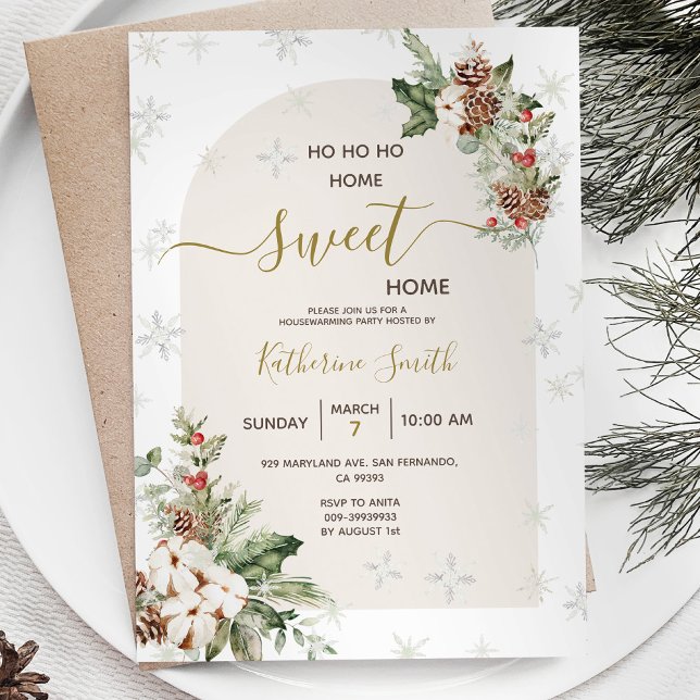 Invitation Fête de réchauffement de Noël Accueil Sweet Home (Créateur téléchargé)