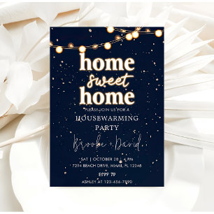 Invitation Fête de réchauffement ménager Accueil Sweet Home