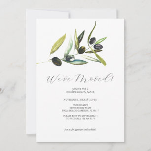 Invitation Fête de réchauffement ménager de la branche d'oliv