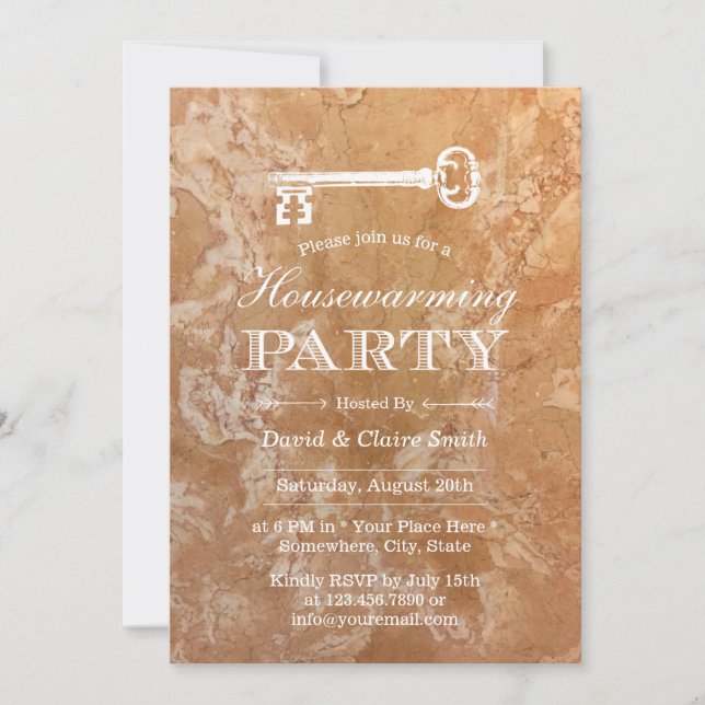 Invitation Fête de réchauffement ménager Squelette Clé de mar (Devant)