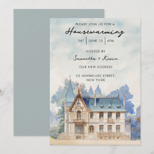 Invitation Fête de réchauffement Vintage Aquarelle Accueil