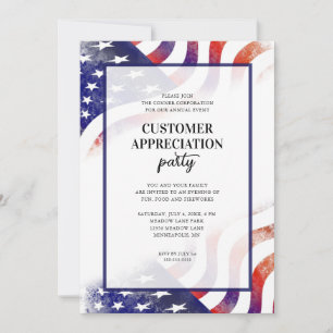 Invitation Fête de reconnaissance de la clientèle avec drapea