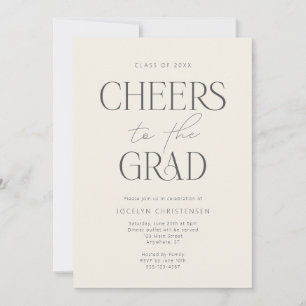 Invitation Fête de remise de diplôme moderne gris charbon crè