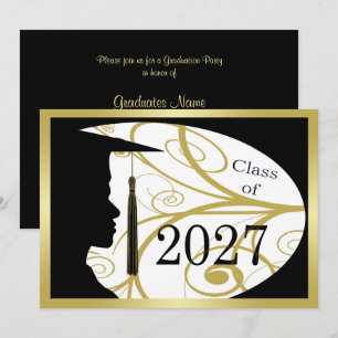 Invitation Fête de remise de diplômes 2027 silhouette homme o
