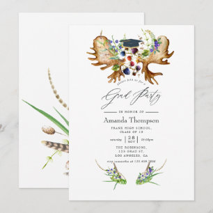 Invitation Fête de remise de diplômes à la forêt rustique aqu