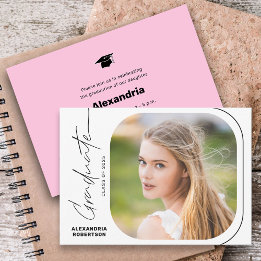 Invitation Fête de remise de diplômes avec écriture moderne e