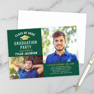 Invitation Fête de remise de diplômes avec photo et casquette