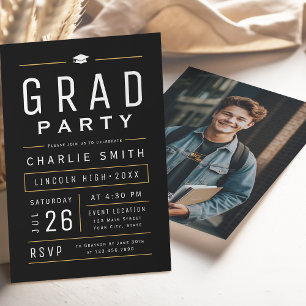 Invitation Fête de remise de diplômes avec typographie simple