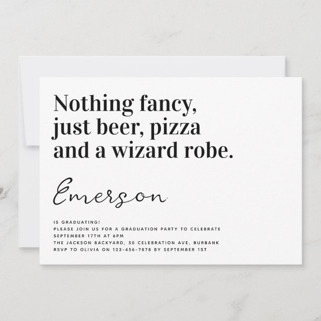 Invitation Fête de Remise de Diplômes avec une Typographie Dr (Devant)