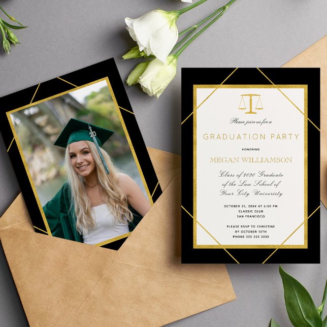 Invitation Fête de remise de diplômes de droit (Créateur téléchargé)
