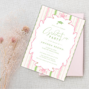 Invitation Fête de remise de diplômes dessinée à la main rétr