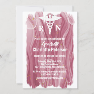 Invitation Fête de remise de diplômes d'infirmière aquarelle