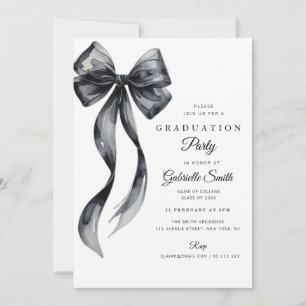 Invitation Fête de remise de diplômes moderne avec un nœud no