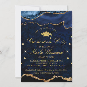Invitation Fête de remise de diplômes Moderne en Agate de Mar