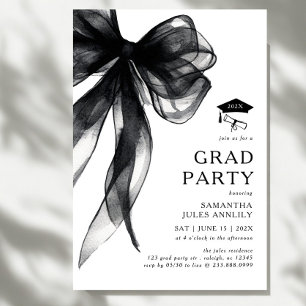 Invitation Fête de remise de diplômes Moderne Tendance Noir R